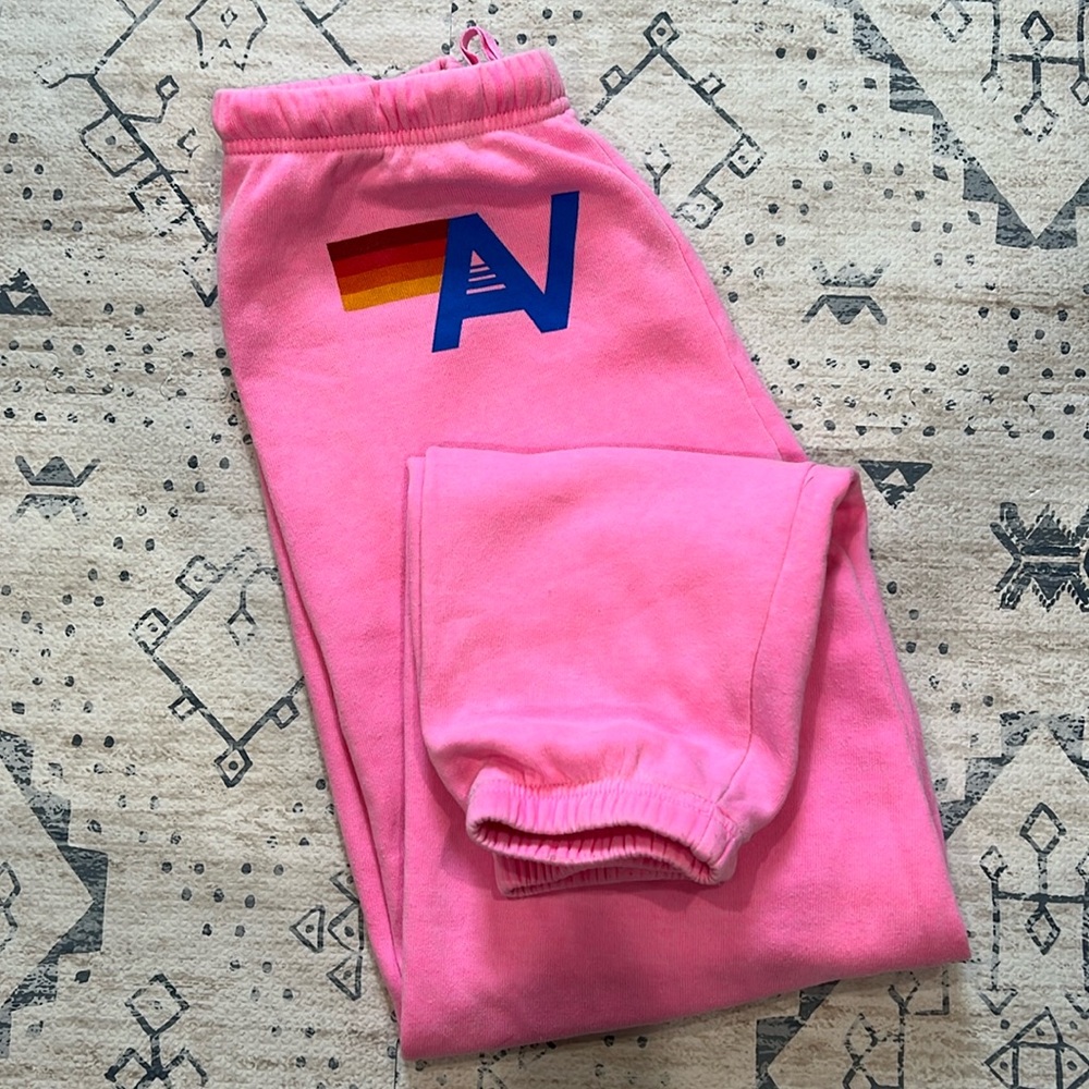 Aviator Nation Sweatpants - neon pink